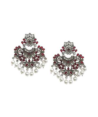 Nagina Red Statement Earrings 1
