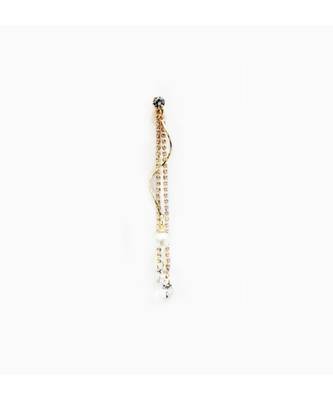Gold Wave Tassel Earrings 2
