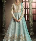 Firozi Color Embroidery Anarkali Suit