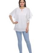 Ada Hand Embroidered White Cotton Lucknow Chikankari Top