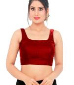 Maroon Velvet Readymade Padded Saree Blouse