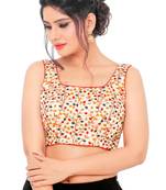 Multicolor Dupion Silk Readymade Padded Saree Blouse
