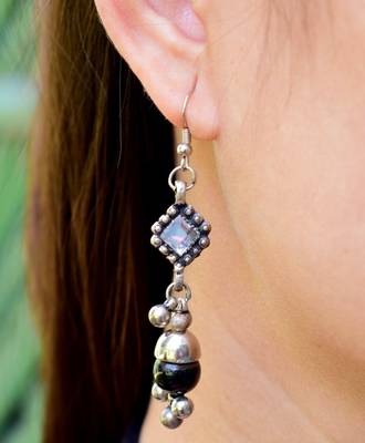 Oxidized Metal Jewellery Set Black&Red 1 3
