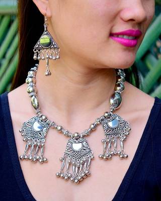 Oxidized Metal Jewellery Set  Pattern 15 1