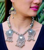 Oxidized Metal Jewellery Set  Pattern 15