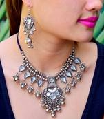Oxidized Metal Jewellery Set  Pattern 10