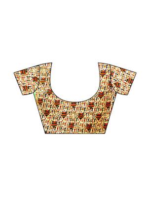 Green Plain Chanderi Sarees With Blouse 4