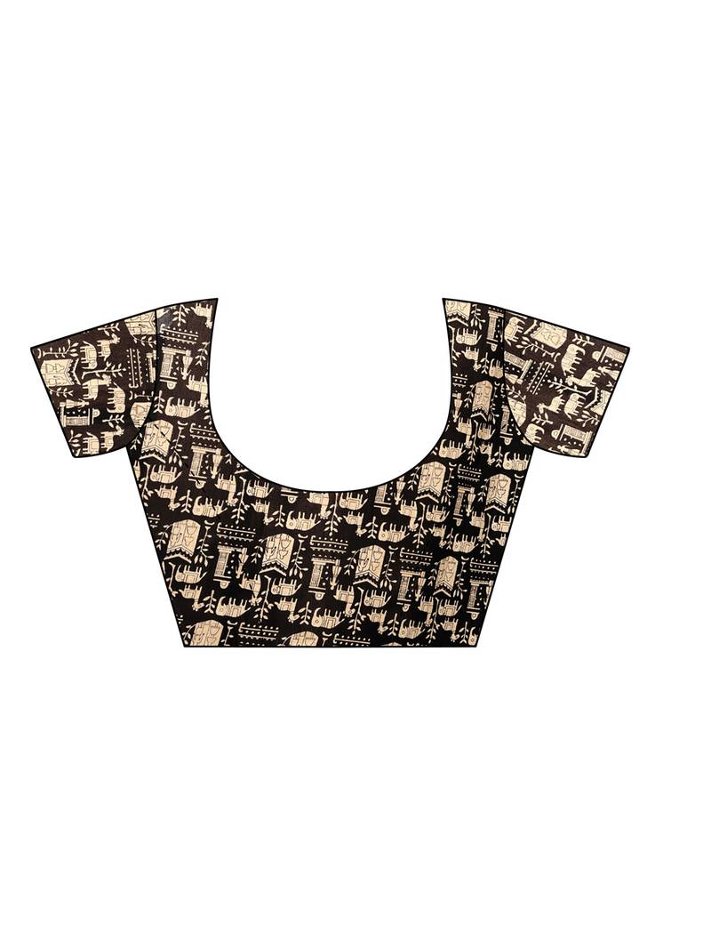 White Plain Chanderi Sarees With Blouse