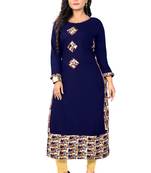 Blue printed rayon kurti