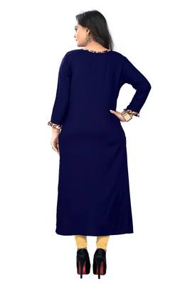 Blue printed rayon kurti 2