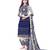 Navy Blue Printed Crepe Patiala Unstitched Women'S Dress Material