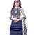 Navy Blue Printed Crepe Patiala Unstitched Women'S Dress Material