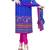 Blue Printed Crepe Churidar Unstitched Women'S Dress Material