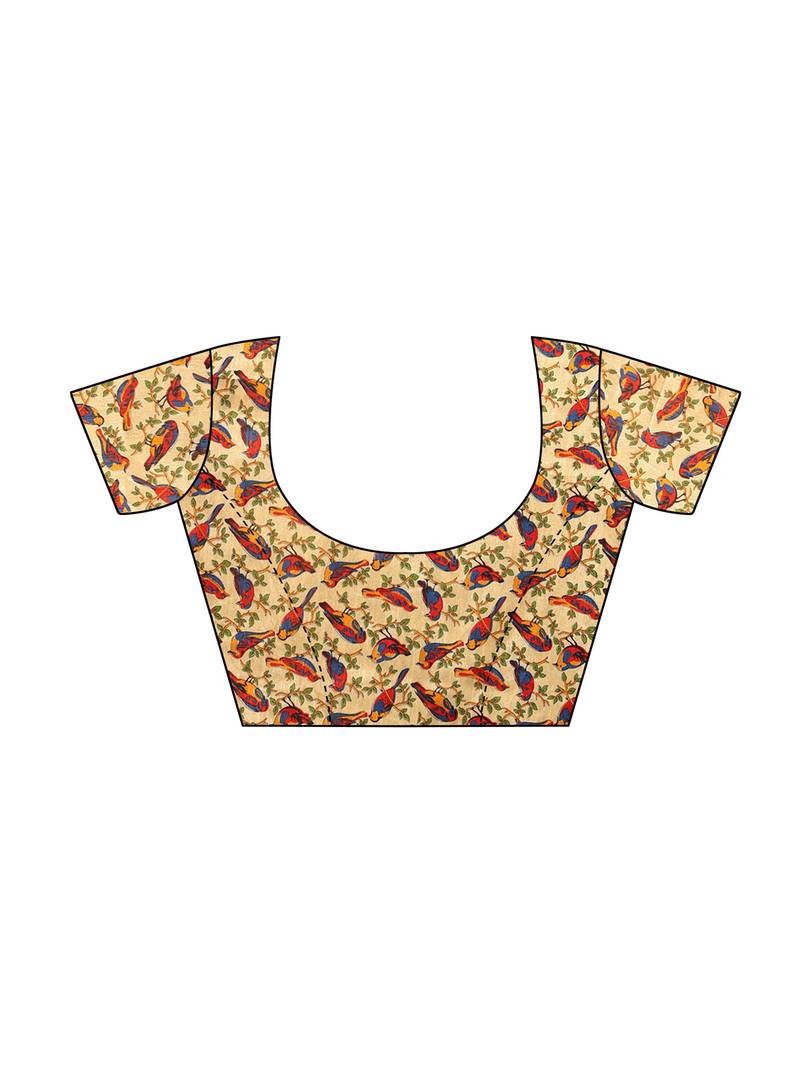 Blue Plain Chanderi Sarees With Blouse