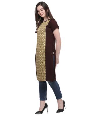 Multicolor Printed Crepe Ethnic-Kurtis 2