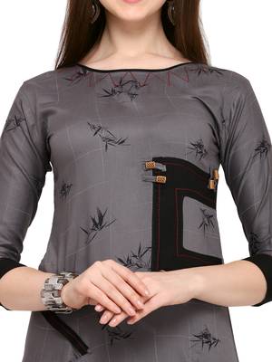 Grey embroidered rayon ethnic-kurtis 4