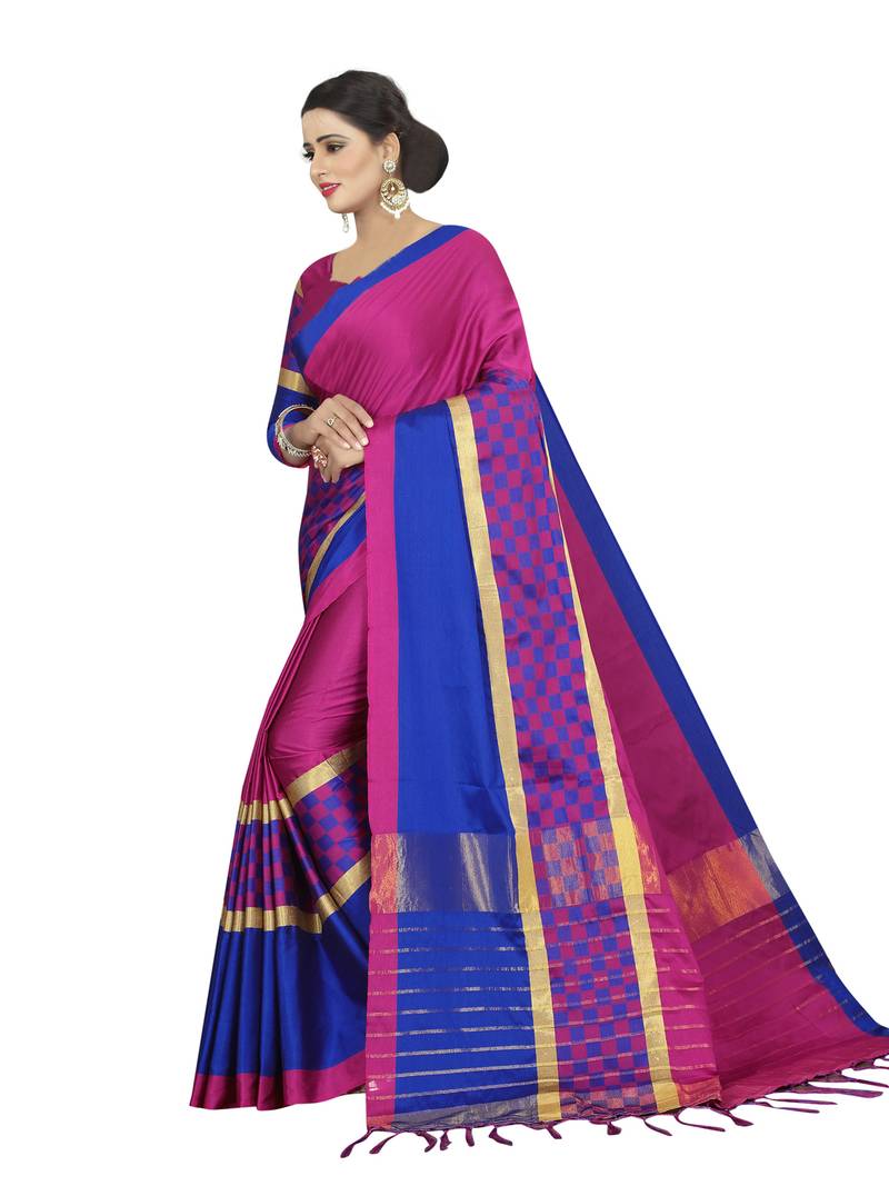 Multicolor Woven Art Silk Sarees With Blouse Satrani Fashion 2884368