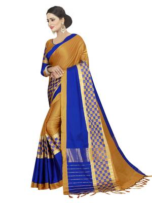 Multicolor Woven Art Silk Sarees With Blouse 2
