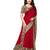 Red Printed Satin Sarees With Blouse