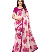 Multicolor Printed Chiffon Sarees With Blouse
