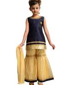 Blue Kids Party Wear Kurta Palazzo Set For Girls
