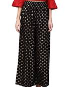 Black printed Rayon palazzo-pants