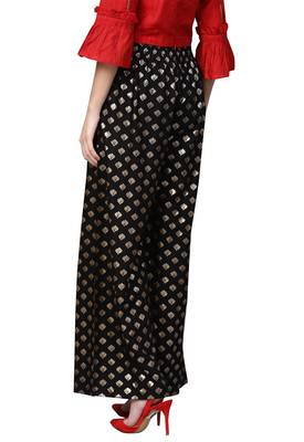Black printed Rayon palazzo-pants 2
