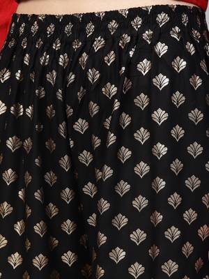 Black printed Rayon palazzo-pants 3