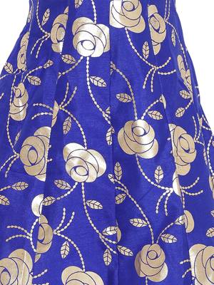 Gold printed brocade kids lehenga choli 5