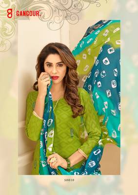 Green  Embroidered Jacquard Kameez With Dupatta 2