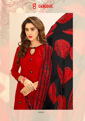 Red Embroidered Jaquard  Kameez  With Dupatta 2