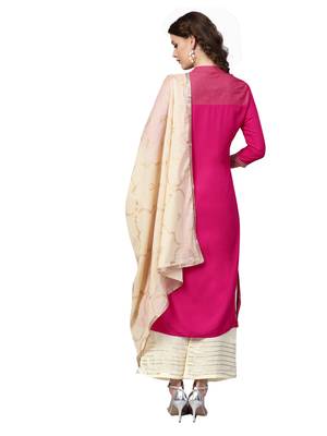 Pink printed viscose rayon kurta-sets 2