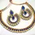 Dark Blue Tilak Pearl Polki Necklace Set