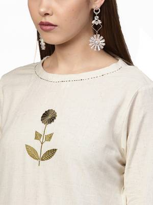 White embroidered cotton kurta-sets 3