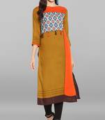 Janasya Multicolor printed rayon kurti