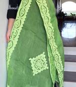 Lime Green Applique Dupatta