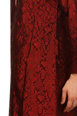 Red Embroidered Art Silk Dhoti Kurta 5