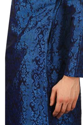 Blue Embroidered Art Silk Dhoti Kurta 5
