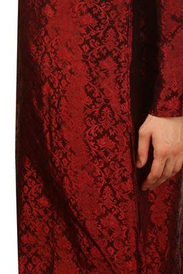Red Embroidered Art Silk Dhoti Kurta 5