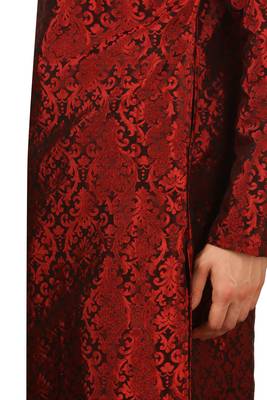 Red Embroidered Art Silk Dhoti Kurta 5