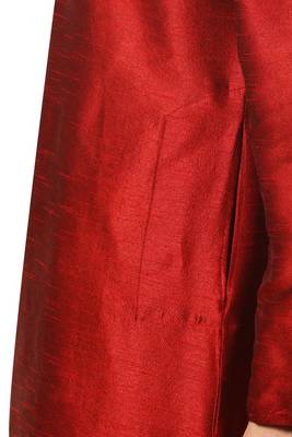 Red Embroidered Art Silk Dhoti Kurta 4