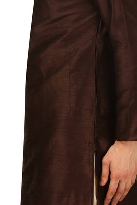 Brown Embroidered Art Silk Dhoti Kurta 5