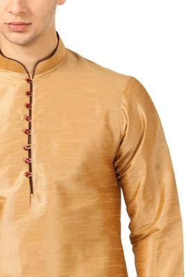 Brown Embroidered Art Silk Dhoti Kurta 2