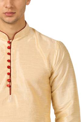 Gold Embroidered Art Silk Dhoti Kurta 4
