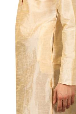 Gold Embroidered Art Silk Dhoti Kurta 5
