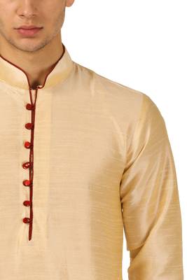 Gold Embroidered Art Silk Dhoti Kurta 4