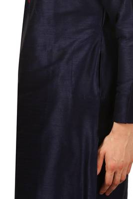 Blue Embroidered Art Silk Dhoti Kurta 5