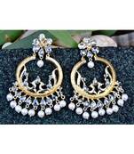 Exquisite Peacock Organic Diamond Chand Bali Earrings