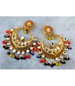 Multicolor Kundan Chand Bali Earrings