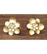 Floral Heart Diamond Stud Earrings